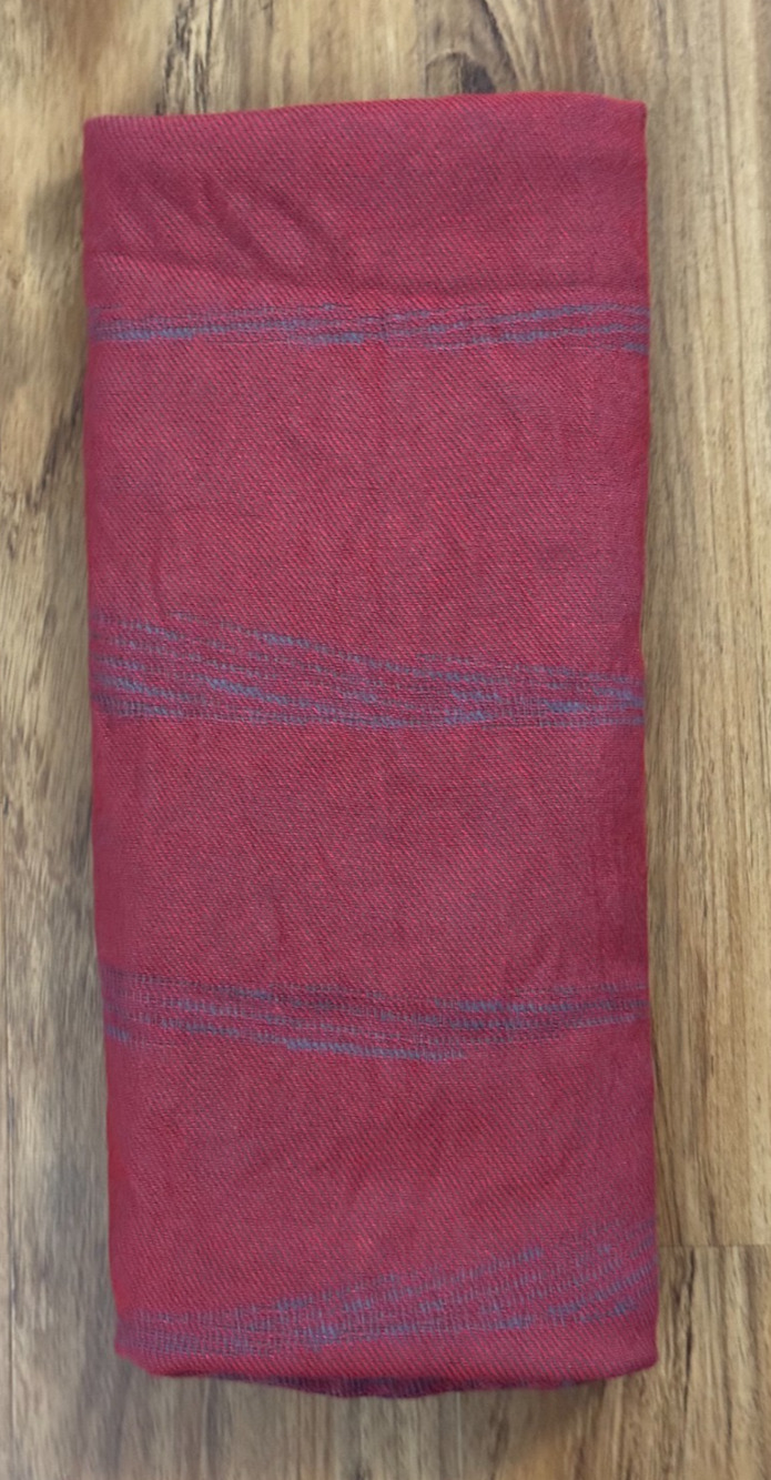 Turkish Airlines Red/Gray Stripe Economy Class Blanket 62"x38"
